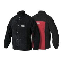 Shadow Grain Leather-Sleeved Welding Jacket