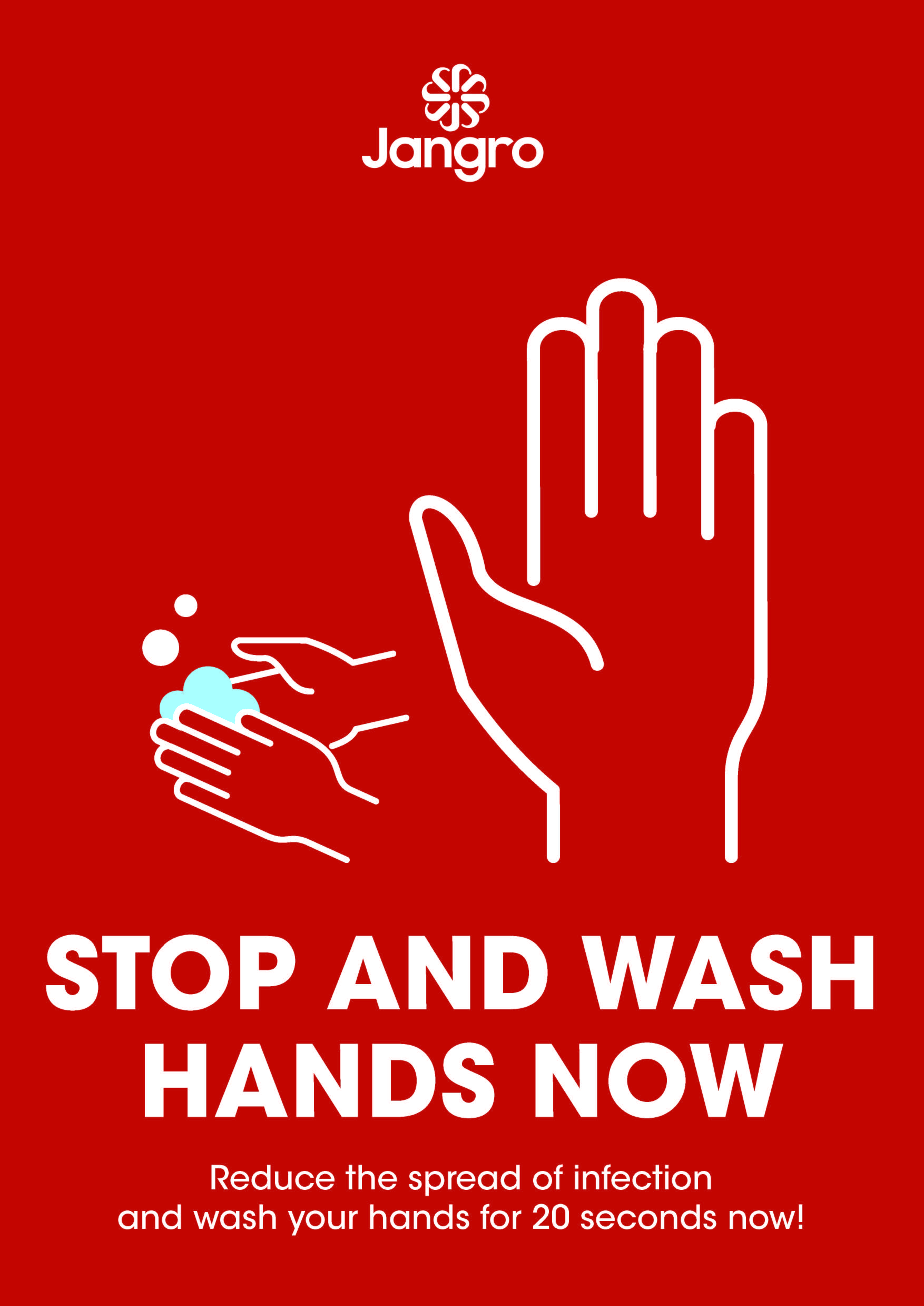 Jangro Stop & Wash Hands Now