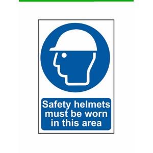 200 X 300mm Safety Helmets Must Be Worn In