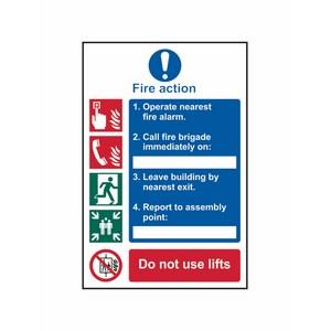 200 X 300mm Fire Action Procedure