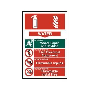 200 X 300mm Fire Extinguisher Comp Water