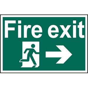 200 X 300mm Fire Exit Arrow Right