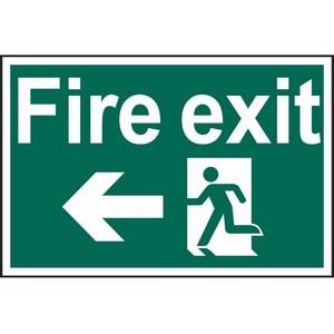 200 X 300mm Fire Exit Arrow Left