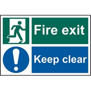 200 X 300mm Fire Exit Keep Clear