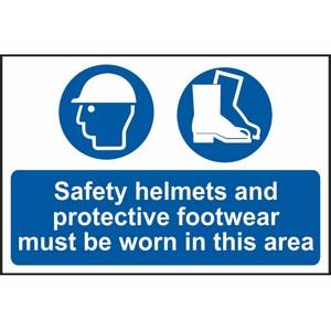 600 X 400mm Helmets Footwear Must Be Worn