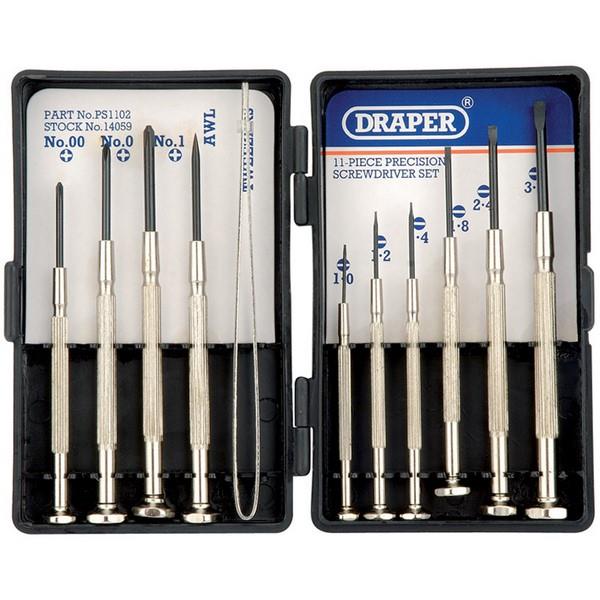 Draper 14059 Jewellers S/Driver Set 11Pc