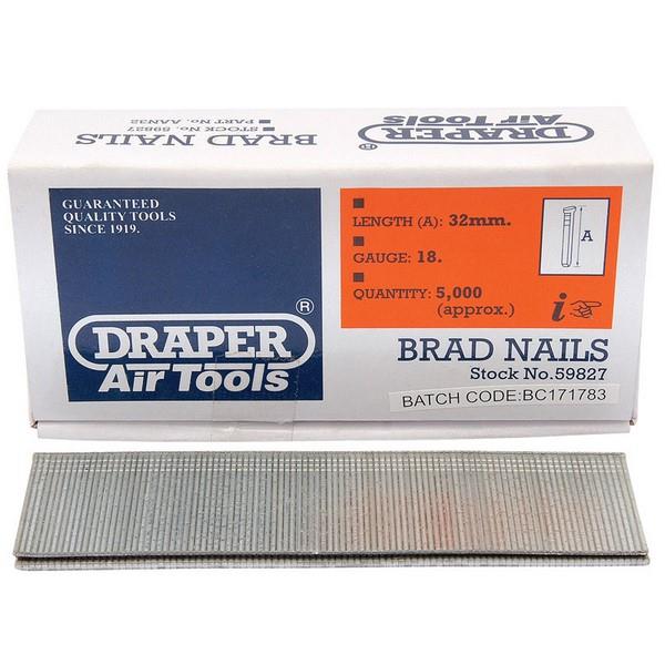 Draper 59827 Brad Nails 32mm (Box=5000)