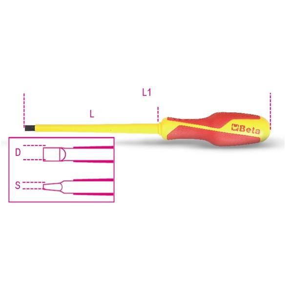 Beta 1274 Slotted Screwdriver - 4.0mm x 100mm