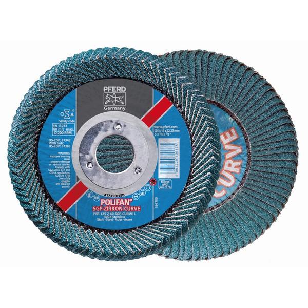 PFERD STEELOX Polifan Curve Flap Discs - Zirconia
