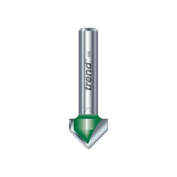 Trend Chamfer 'V' Groove Cutter 1/4In Shank - A=60 Deg X 12.7mm Dia