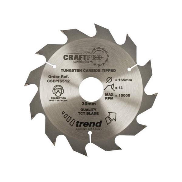 Trend Craftpro TCT Wood Saw Blade - 30mm Bore - 7In (180mm) X 24T