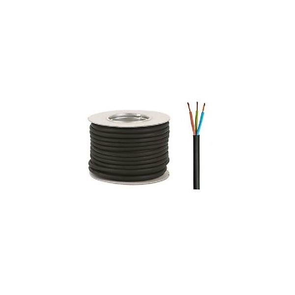 Rubber Multicore Black - 3 X 1.5mm
