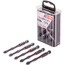 5 Piece Tic Tac Box Impact Bits  - PZ2-75mm