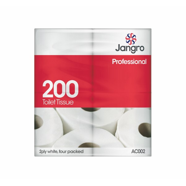 Jangro Toilet Roll - 36 Pack - 2 Ply - 200 Sheets
