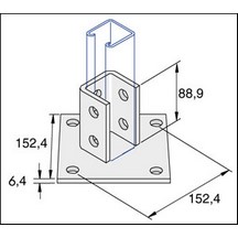 Base Plate - Single Fix Base Plate - 100x100x50mm