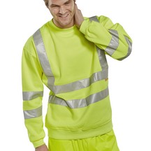 Beeswift Hi-Vis Sweatshirt - Yellow - Small