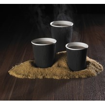 Black Ripple Triple Layer Paper Cup - Pack of 500 - 12oz