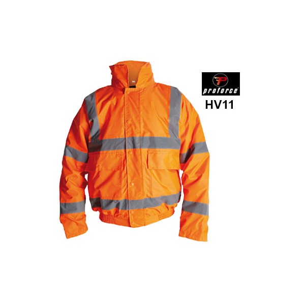 Briggs Orange Hi-Vis Bomber Jacket - Logo - XXL