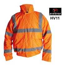 Hi-Vis Fleece Lined Bomber Jacket - Orange - Small