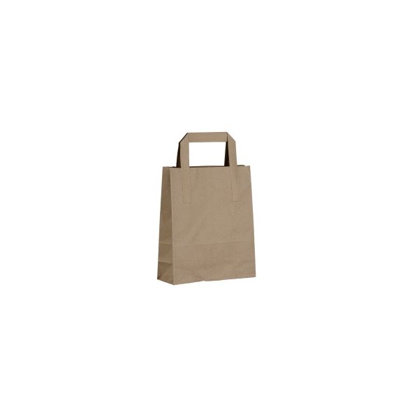 Brown Paper Carrier Bags - Pack of 250 - 216 x 178mm
