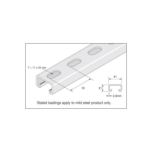 Slotted Hot Dipped Galv - 41x21x2.5mmx3m