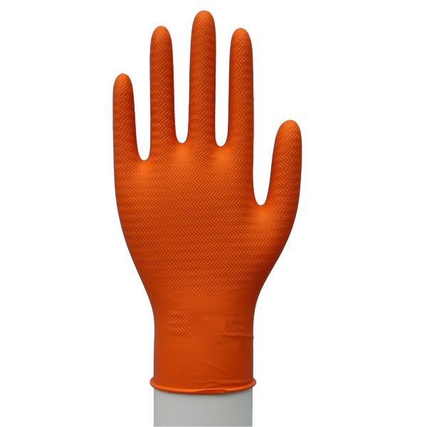 Heavy Duty Gripper Gloves - Orange - Pack of 100 - Medium