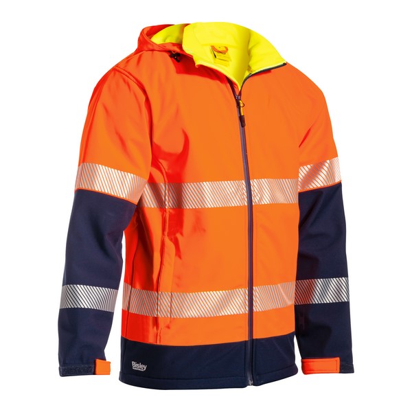 Bisley Hi Vis Two-Tone Softshell - Orange - Medium