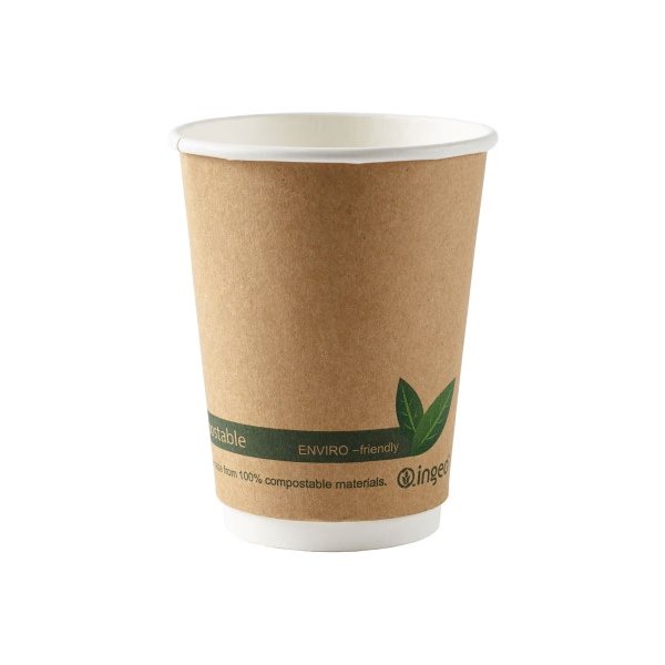 Ingeo Double Walled Paper Cups - Pack of 500 - 8oz