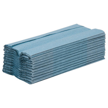 Jangro C-Fold Paper Hand Towels - 1 Ply - Pack of 2850 - Blue