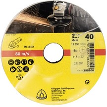 Klingspor CS561 Alox Fibre Disc - Steel, NF Metals & Plastic - Pack of 5 - 115mm - 60