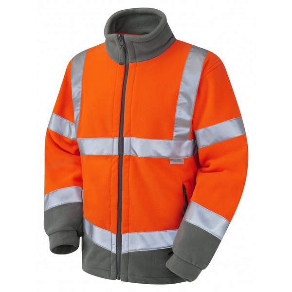 Leo EcoViz Hartland Hi-Vis Fleece - Orange - Small