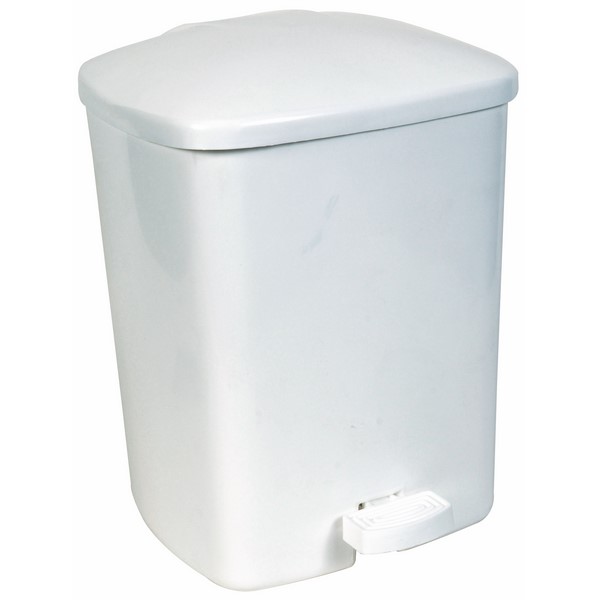 Plastic Pedal Bin - 15L - White