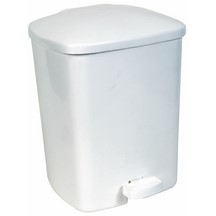 Plastic Pedal Bin - 15L - White