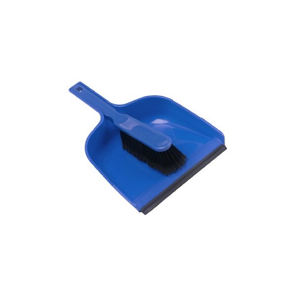 Plastic Dustpan & Brush Set - Soft - Blue