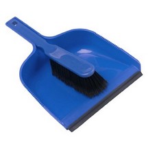 Plastic Dustpan & Brush Set - Soft - Blue