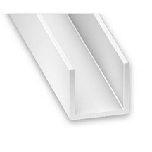 Plastic U Shape White 1M Profile - 12mm x 10mm x 1m