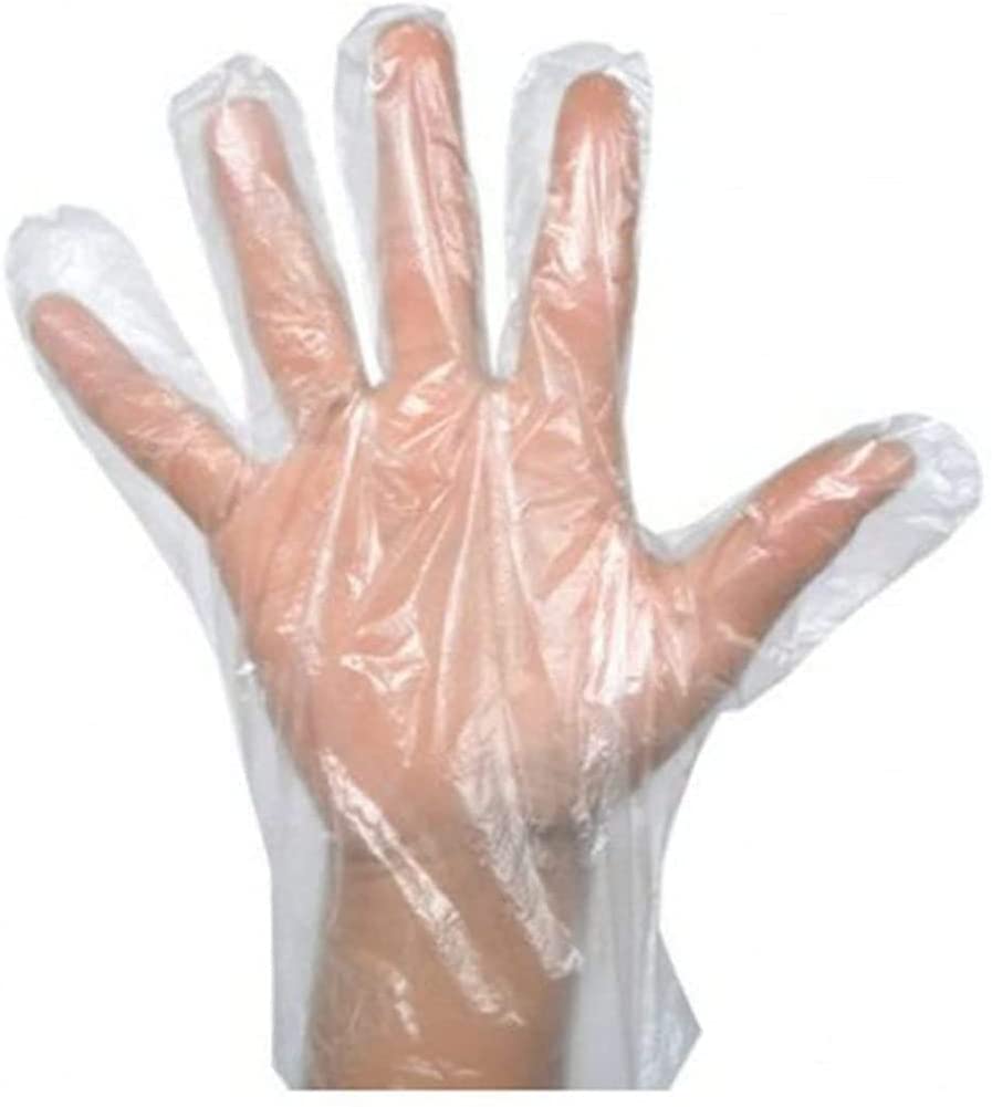 Polythene Disposable Gloves & Dispenser - Pack of 100 - Medium
