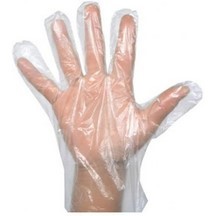 Polythene Disposable Gloves & Dispenser - Pack of 100 - Medium