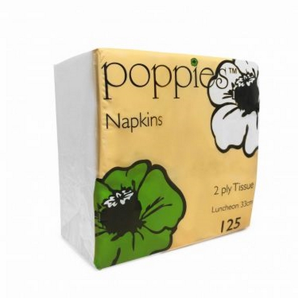 Poppies Lunch Napkin 2-Ply White X125