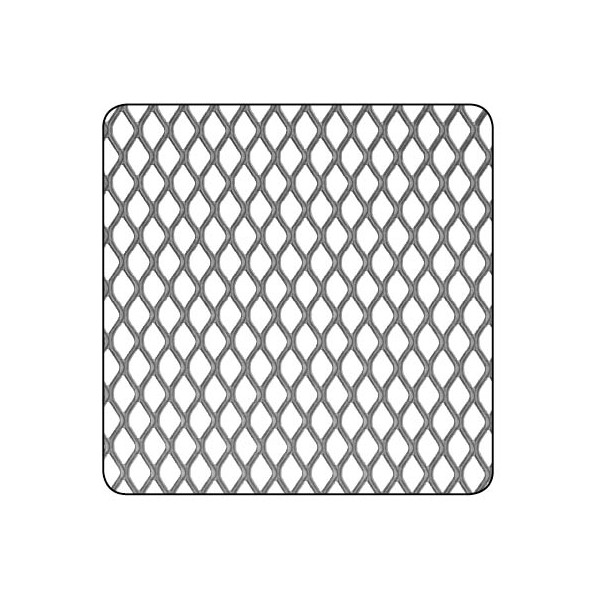 Raw Steel Grill Panel - 500mm x 250mm x 0.5mm - 6 X 3.3mm Aperture