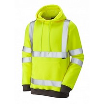 Leo EcoViz Goodleigh Hi-Vis Hooded Sweatshirt- Yellow - Medium