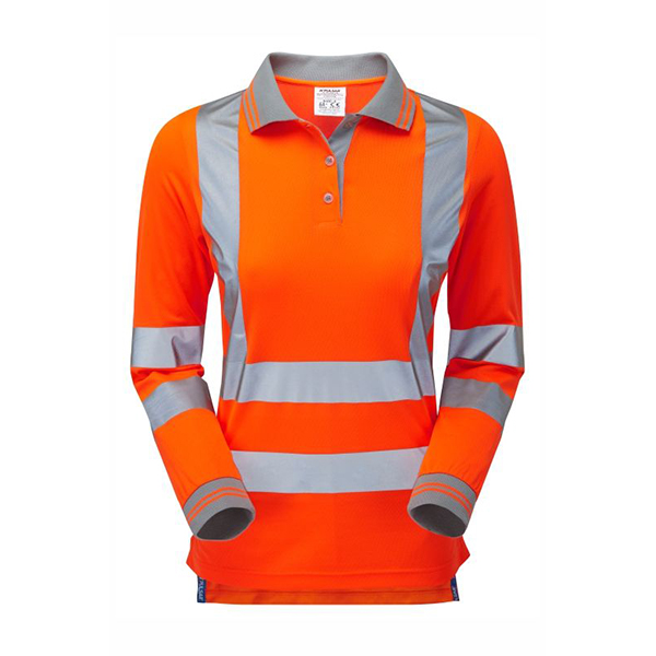 Pulsar Ladies Long Sleeve Polo Shirt - Orange - CW Branded - Size 8