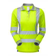 Pulsar Ladies Long Sleeve Polo Shirt - Yellow - HWRC Branded - Size 8