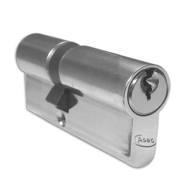 Asec Nickel Plated Euro Double Cylinder
