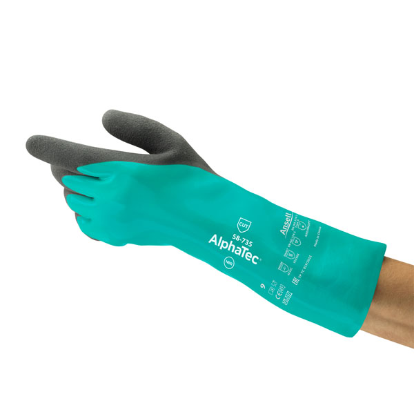 Alphatec 58-735 Cut Resistant Chemical Gauntlet - Large (9)