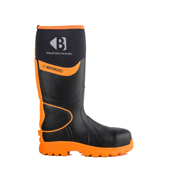 Buckbootz BBZ8000 Safety Wellington - Black / Hi-Vis Orange - 7