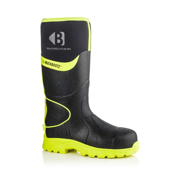 Buckbootz BBZ8000 Safety Wellington - Black / Hi-Vis Yellow - 7