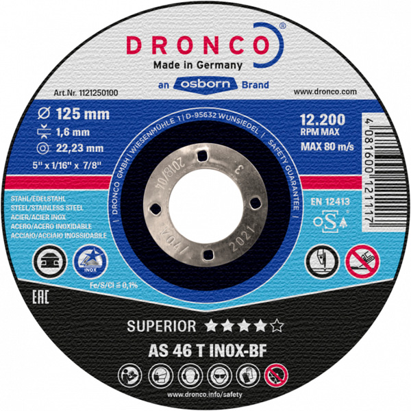 Dronco AS46T INOX Superior Cutting Disc - 125mm