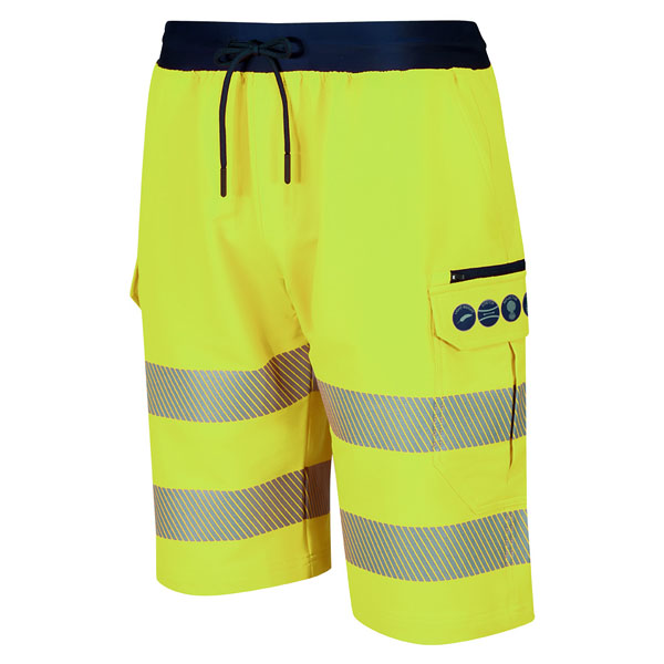 FGXeco Hi-Vis Stretch Cargo Shorts- Yellow  - Small