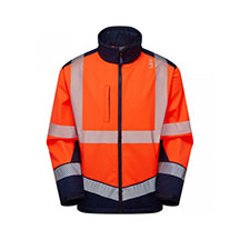 Leo EcoViz Bowden Hi-Vis Softshell - Orange - Small